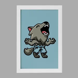 تابلو خندالو مدل حیوانات بامزه گرگ کد 28360