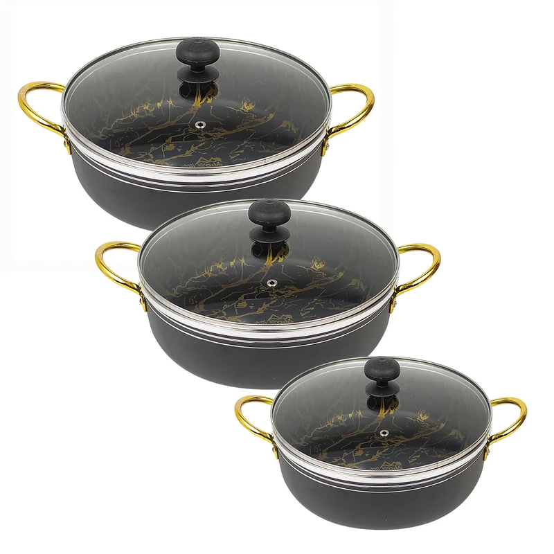 سرویس تابه 6 پارچه گرانیتی ظرف سازان اسدیان مدل ماربل کد LD20