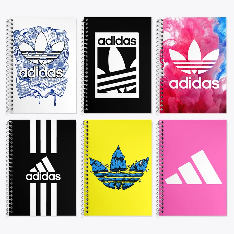 دفتر زبان 50 برگ خندالو مدل دو خط طرح آدیداس (Adidas) کد 806 مجموعه 6 عددی