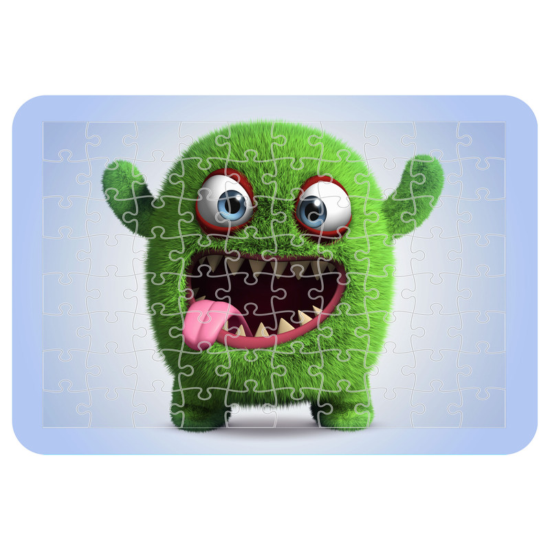 پازل 54  تکه اطلس آبی طرح کارتون هیولا های زیبا مدل P1403