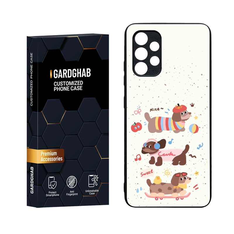 کاور گارد قاب مدل دورژله ای پشت گلس فانتزی مناسب برای گوشی موبایل سامسونگ Galaxy A32 4G
