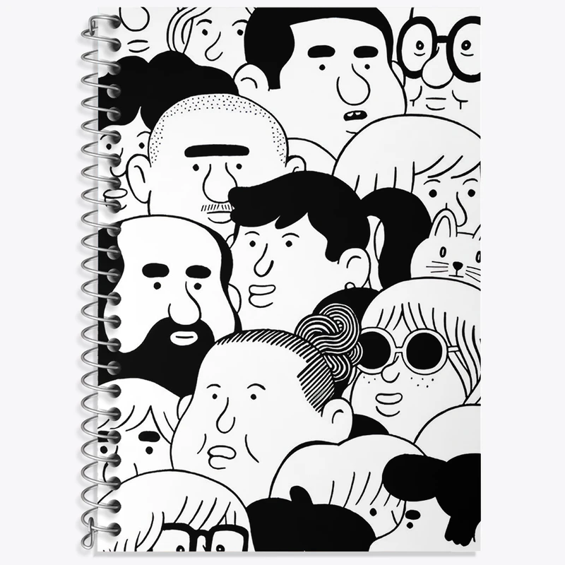 دفتر زبان 50 برگ خندالو مدل سه خط طرح صورتک کد N3205