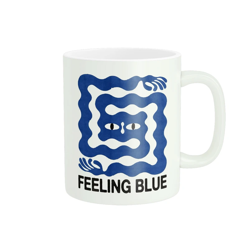 ماگ پاد آفرین مدل آدمک مارپیچی آبی کد 94