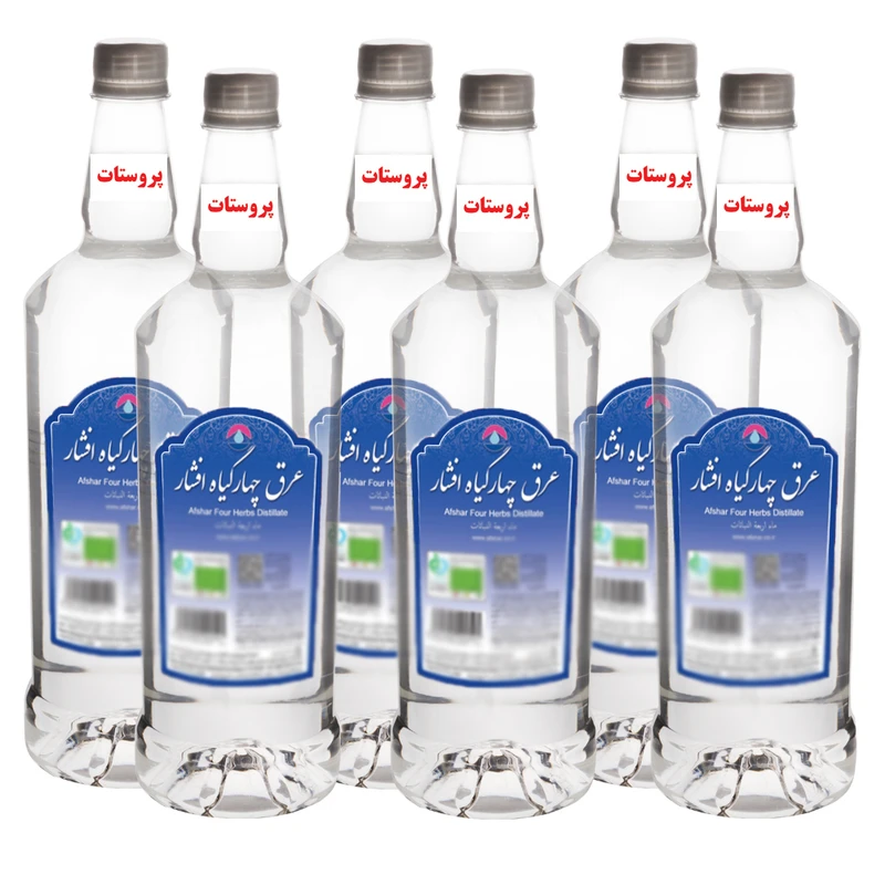 عرق چهارگیاه پروستات افشار - 1 لیتر بسته 6 عددی