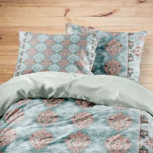 سرویس روتختی مدوپد طرح فرش اصفهان سراسر گلدانی مدل C-esfehan03 یک نفره 4 تکه