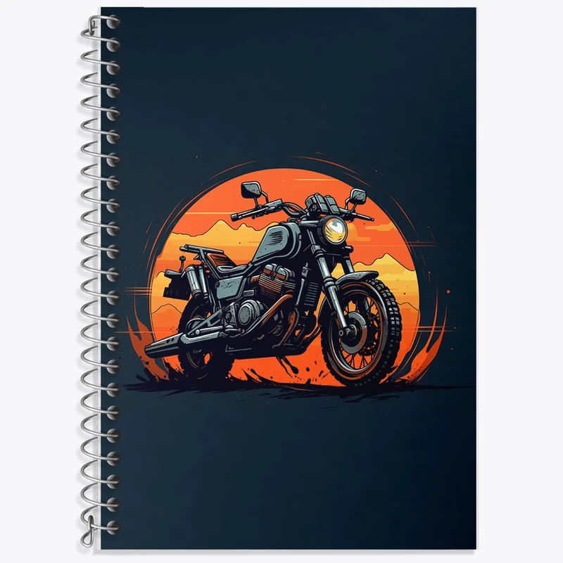 دفتر زبان 50 برگ خندالو مدل دو خط طرح موتور سیکلت کد F2681