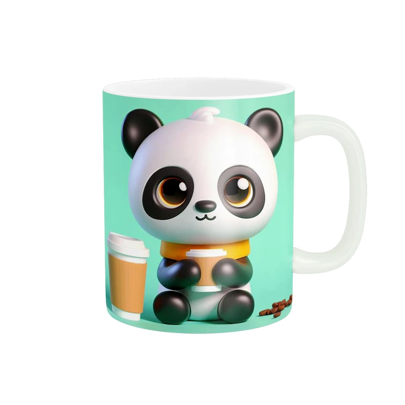 ماگ پاد آفرین طرح پاندا  فانتزی مدل قهوه کد 1505