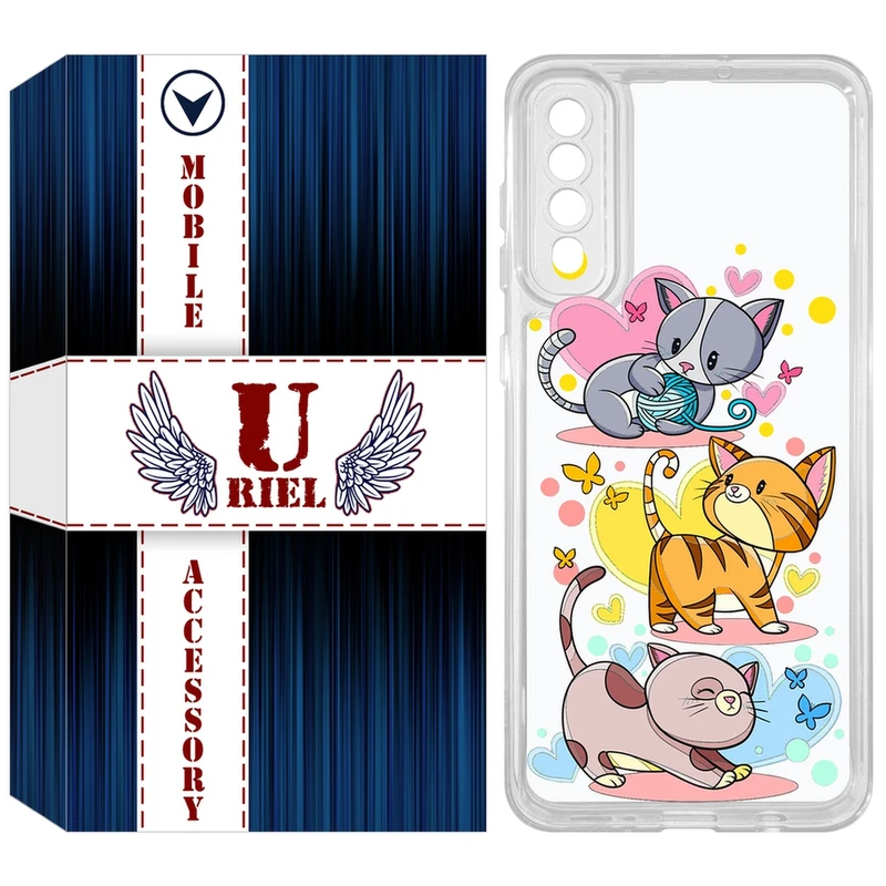 کاور یوریل مدل Clear کد 6 طرح گربه مناسب برای گوشی موبایل سامسونگ Galaxy A50 / A50S / A30S