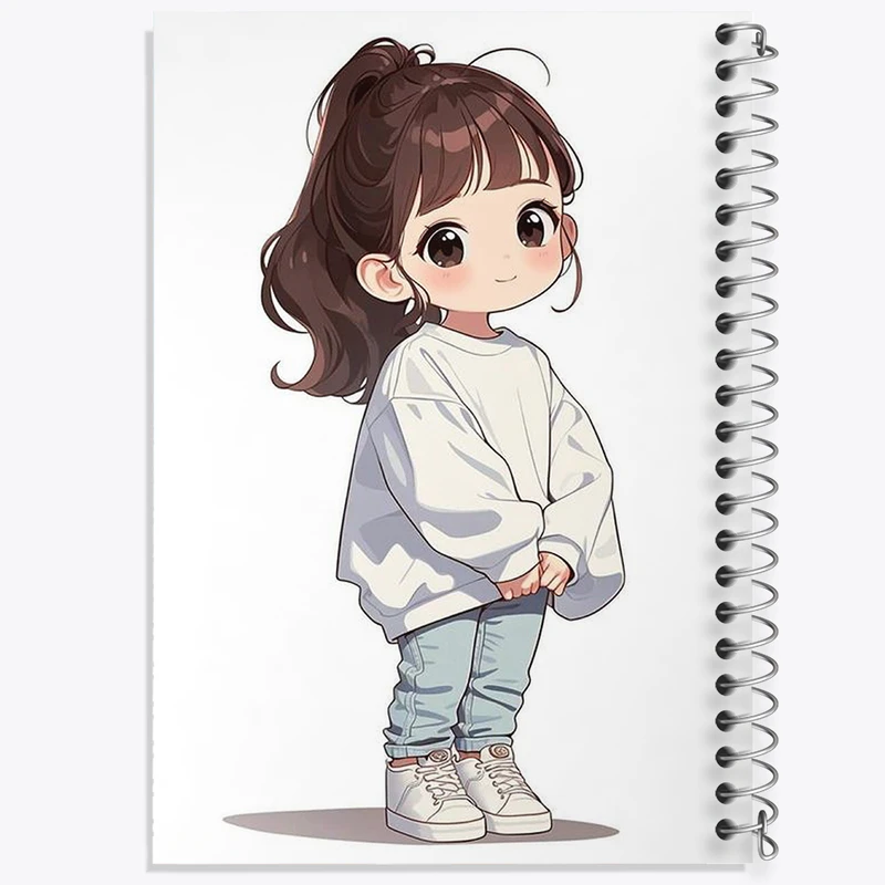 دفتر ژورنال نویسی 50 برگ خندالو مدل نقطه ای طرح دخترانه کیوت کد N1833