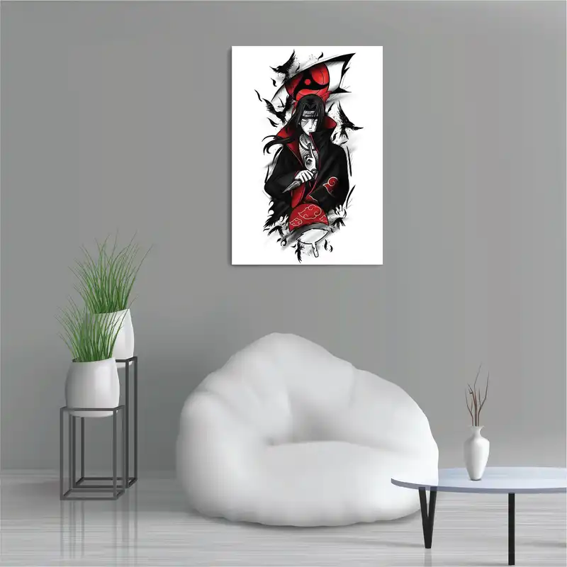 تابلو شاسی طرح انیمه ناروتو اوچیها ایتاچی شارینگان Naruto Anime Uchiha Itachi Sharingan مدل M0688