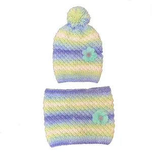 ست کلاه و شال گردن بافتنی بچگانه مدل گنجشک