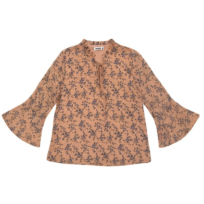 بلوز آستین سه ربع یقه گرد دخترانه مدل T-680