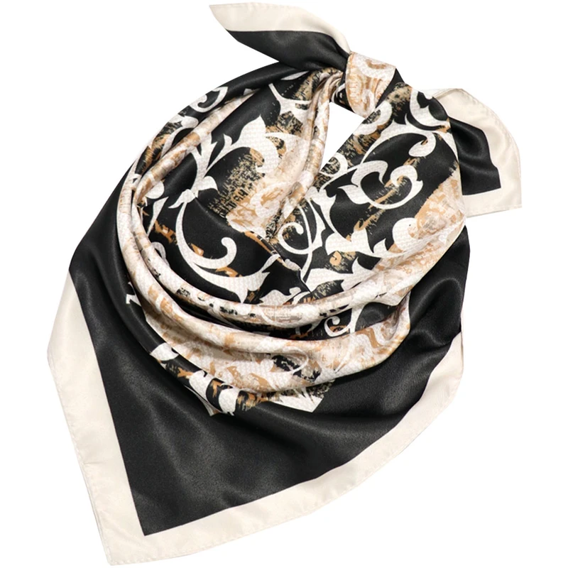  دستمال سر و گردن زنانه مدل ابریشم طرح کلاسیک کد ab356