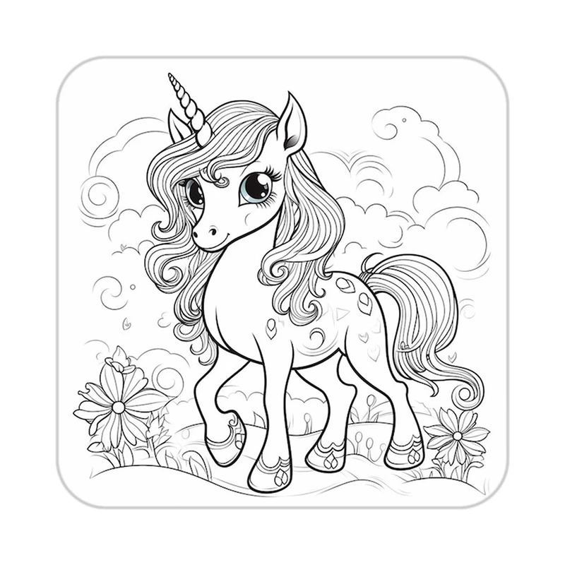 زیر لیوانی کاکتی طرح اسب تک شاخ و یونیکورن مدل mp30278