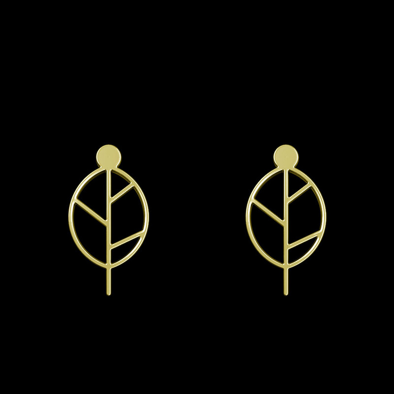 گوشواره طلا 18 عیار زنانه مدوپد مدل برگ کد GA1-15904