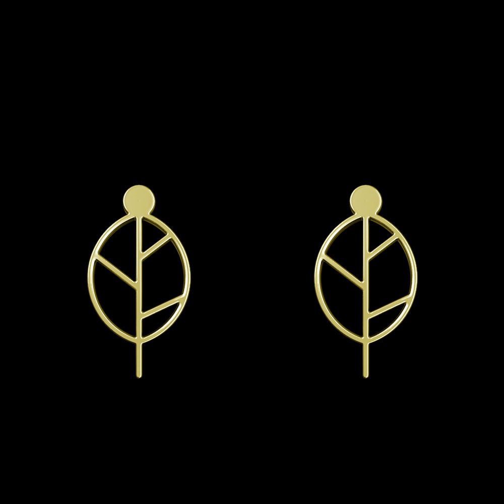 گوشواره طلا 18 عیار زنانه مدوپد مدل برگ کد GA1-15904 - - 1