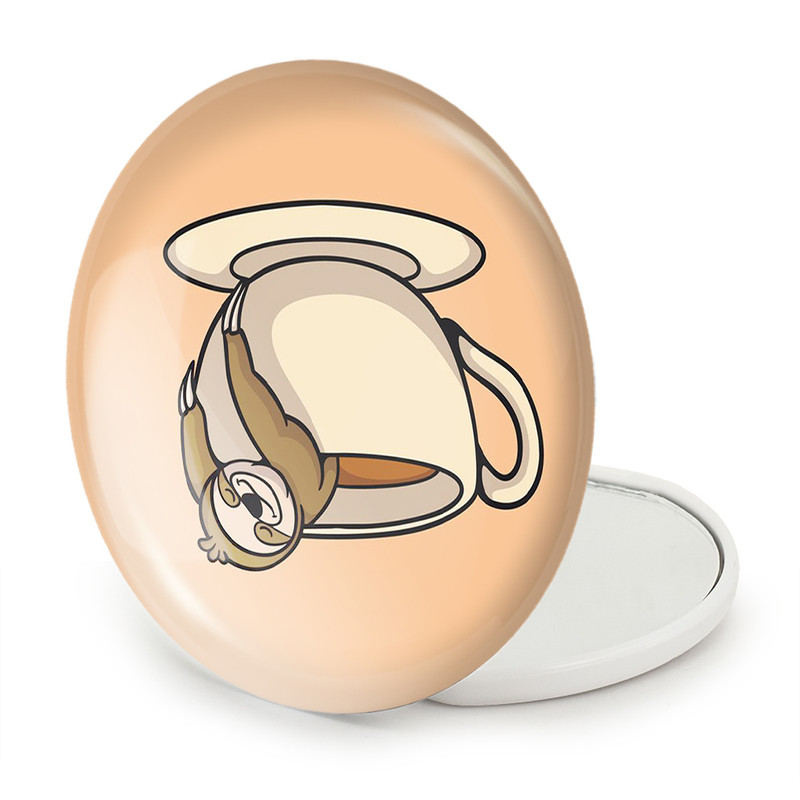 آینه جیبی خندالو طرح قهوه Coffee مدل تاشو کد 22009