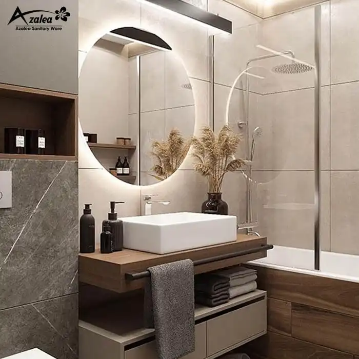 آینه سرویس بهداشتی آزالیا مدل گرد 80