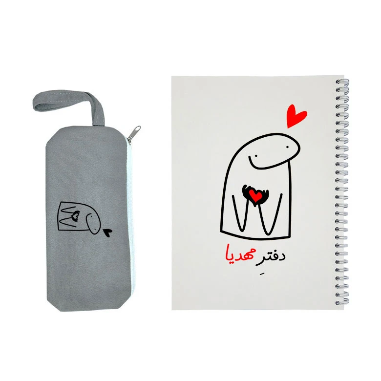 دفتر مشق 50 برگ طرح مهدیا به همراه جامدادی