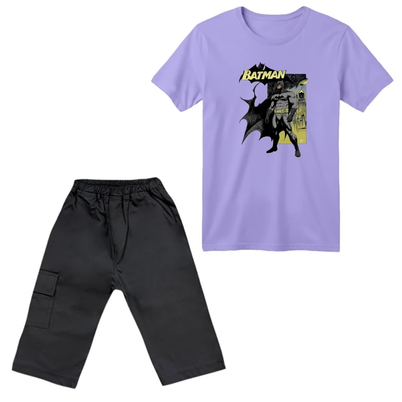 ست تی‌شرت آستین کوتاه و شلوارک پسرانه مدل بتمن کد ۱۱