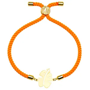 دستبند طلا 18 عیار زنانه الن نار مدل طرح برگ انجير ELN1264