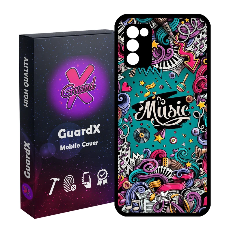 کاور گارد ایکس طرح Music مدل Glass10025 مناسب برای گوشی موبایل سامسونگ Galaxy A02s / M02s