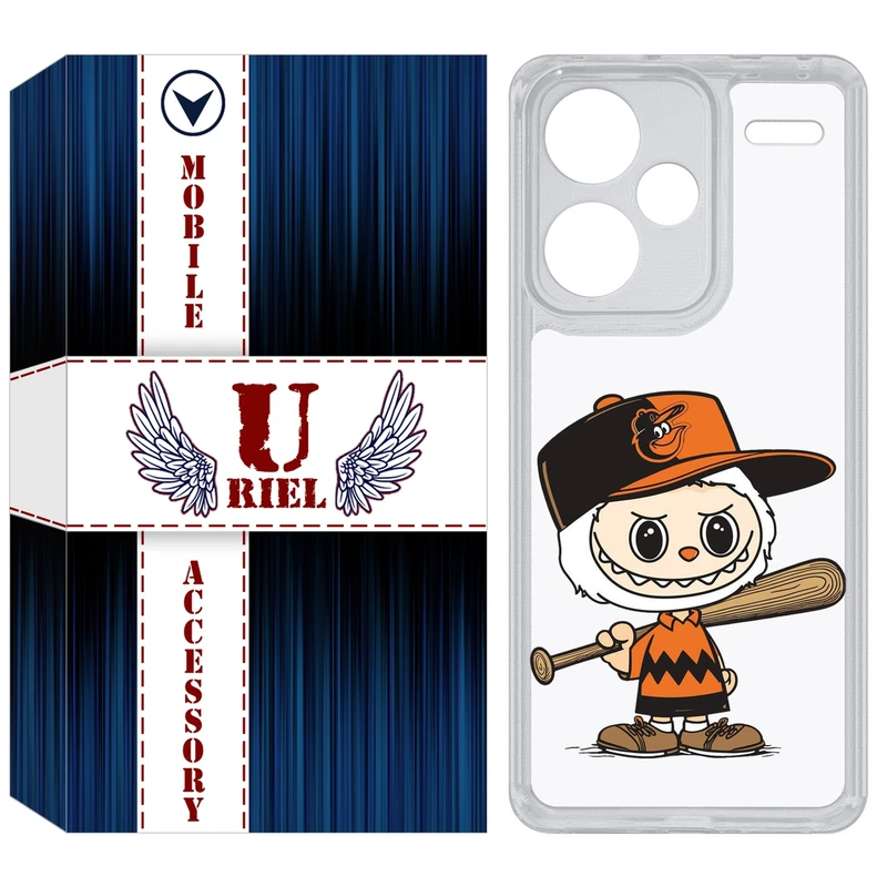 کاور یوریل قاب مدل Clear کد 128 طرح لبوبو Labubu مناسب برای گوشی موبایل شیائومی Redmi Note 13 Pro Plus