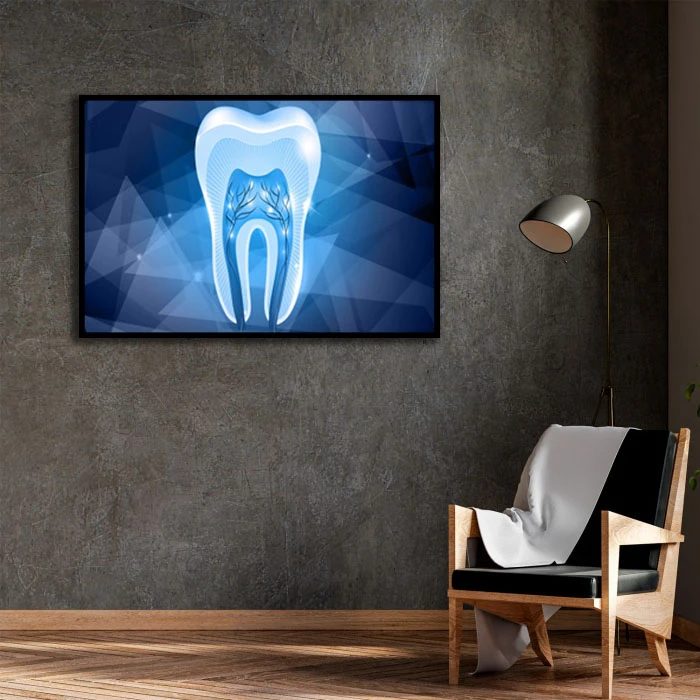 تابلو نوری بکلیت طرح دندانپزشکی مدل B-D2322 فریم مشکی
