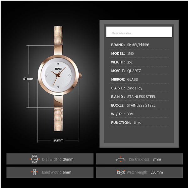 ساعت مچی عقربه ای زنانه اسکمی مدل 1390