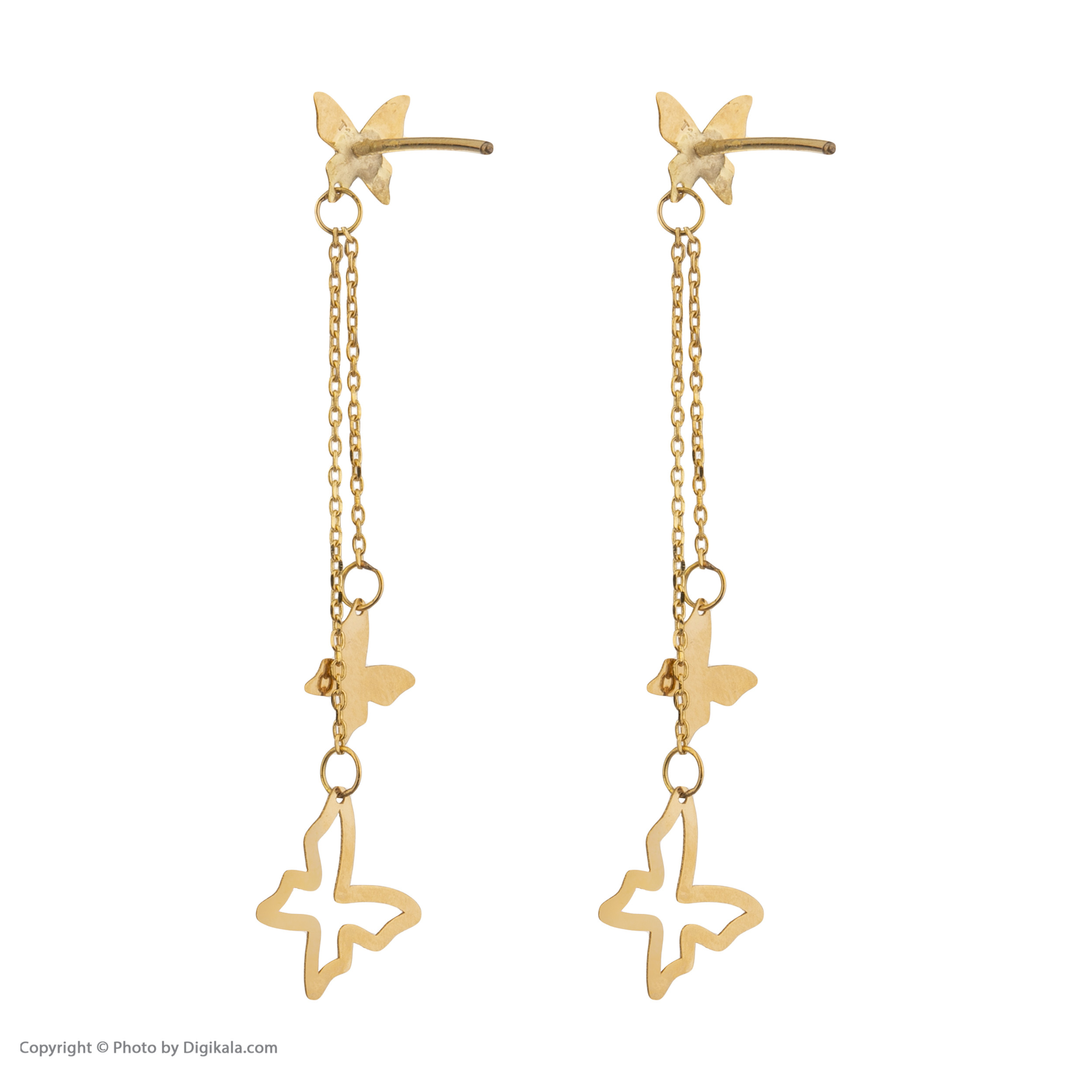 گوشواره طلا 18 عیار زنانه مایا ماهک مدل ME1028 طرح پروانه