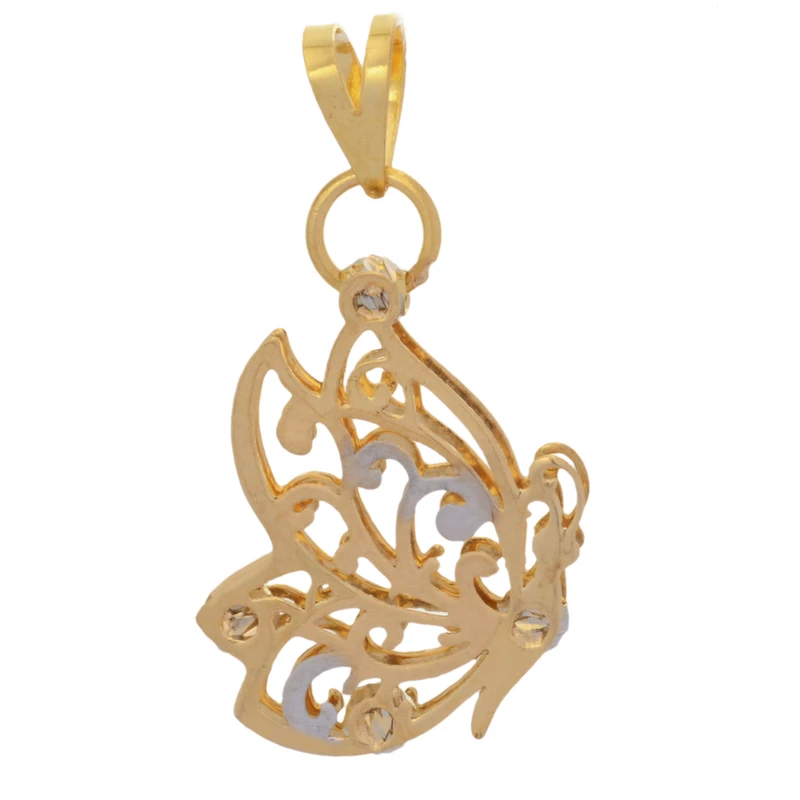آویز گردنبند طلا 18 عیار زنانه طلای مستجابی طرح پروانه کد E1587