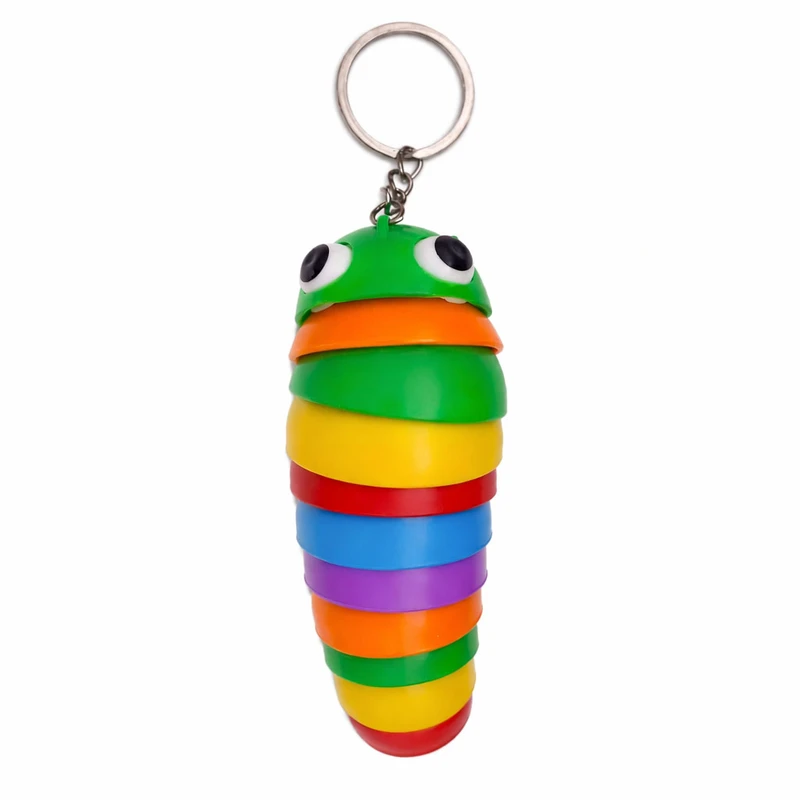 جاکلیدی دخترانه مدل کرم رنگارنگ فینگر اسلاگ