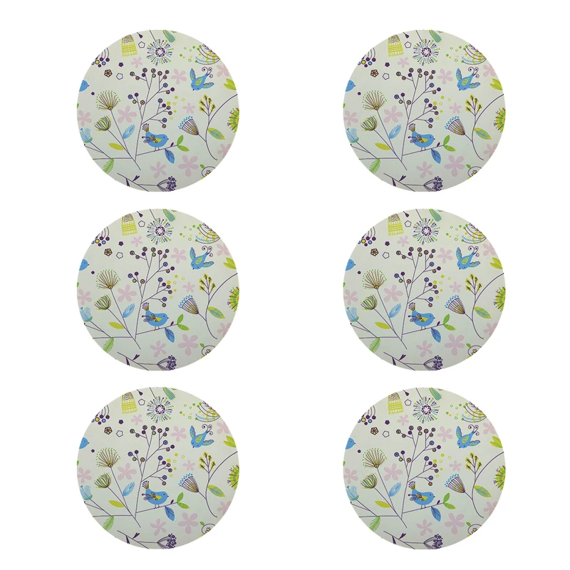 زیر لیوانی طرح پرنده کد 5073 بسته 6 عددی