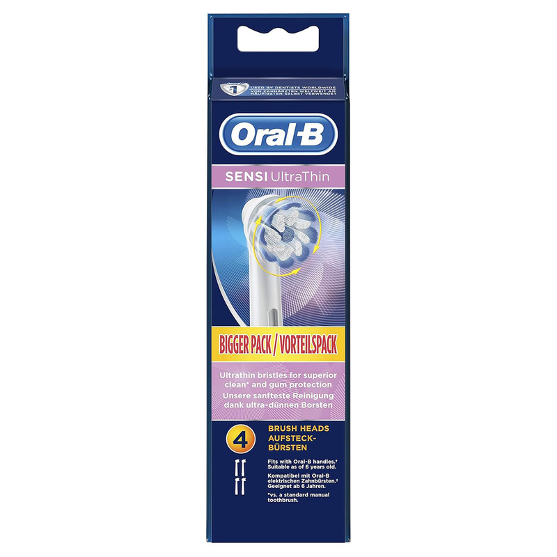 سری یدک مسواک برقی اورال-بی مدل SENSI ULTRATHIN بسته 4 عددی سری یدک مسواک برقی اورال-بی مدل SENSI ULTRATHIN بسته 4 عددی