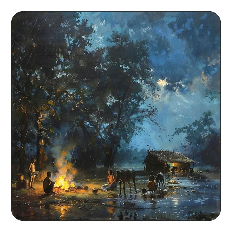 مگنت کاکتی طرح نقاشی رنگ روغن مدل mp71756