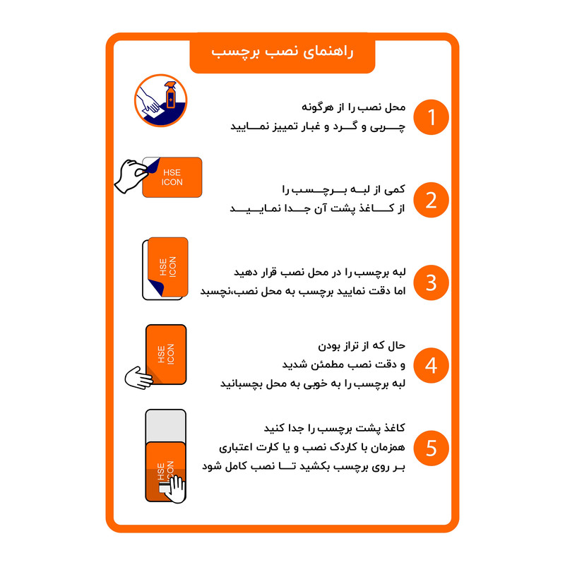 برچسب ایمنی طرح لزوم استفاده از مایع ضدعفونی کننده دست مدل HSE 015 بسته 2 عددی