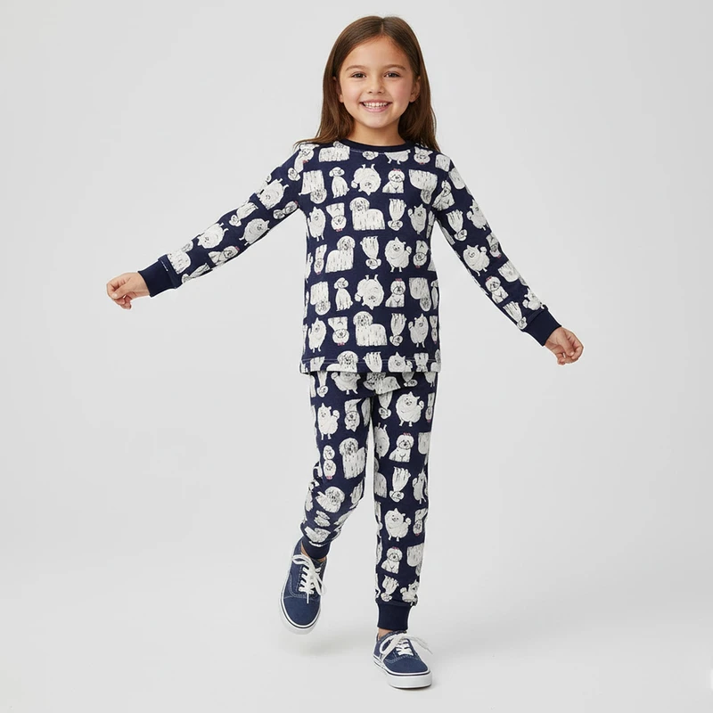 ست بلوز آستین بلند و شلوار راحتی دخترانه نکست مدل 38