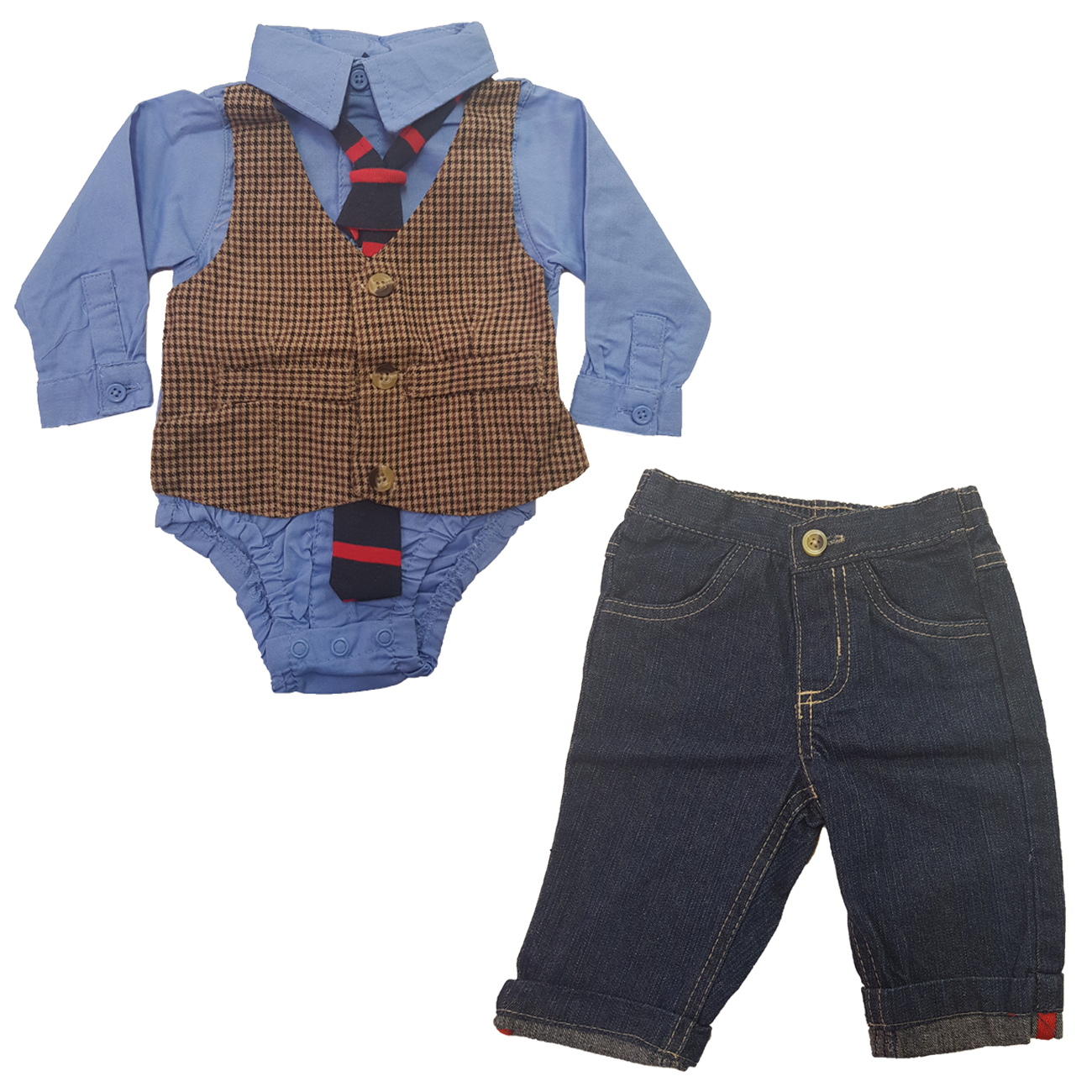 ست 3 تکه لباس نوزادی پسرانه مدل SB 205