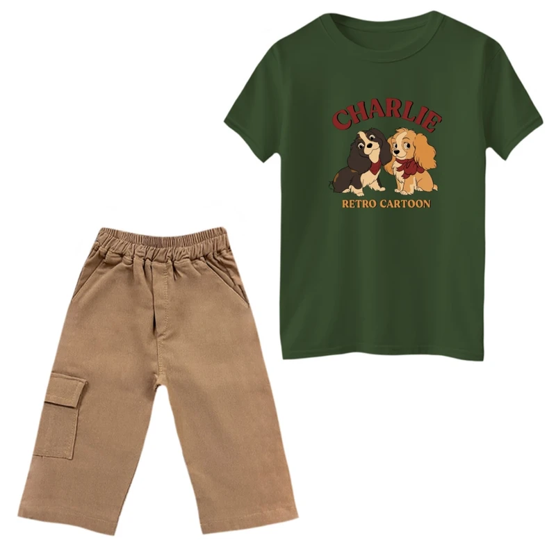 ست تی‌شرت و شلوارک پسرانه مدل کارتون