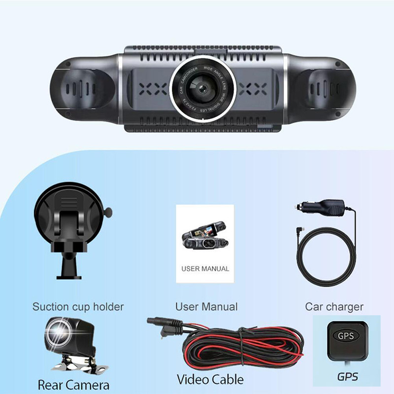 دوربین ثبت وقایع خودرو مدل 4 لنز A306-GPS-WiFi به همراه دوربین دنده عقب