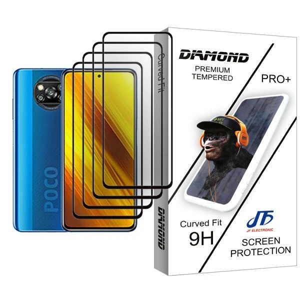 محافظ صفحه نمایش جی اف مدل Diamond Glass MIX004 مناسب برای گوشی موبایل شیائومی Poco X3 NFC بسته چهار عددی