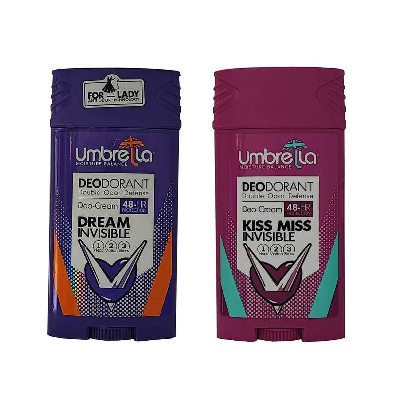 استیک ضد تعریق زنانه آمبرلا مدل KISS MISS حجم 90 میلی لیتر به همراه استیک ضد تعریق زنانه آمبرلا مدل DREAM INVISIBLE