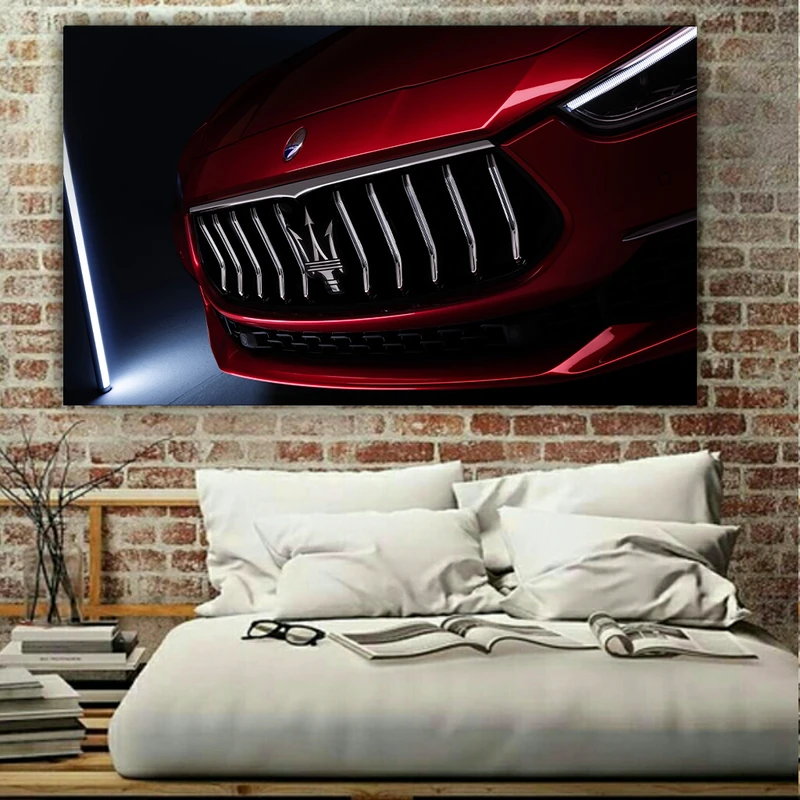 تابلو بوم طرح ماشین مدل نمای جلو Maserati Ghibli GranLusso Hybrid Fenice کد AR2769