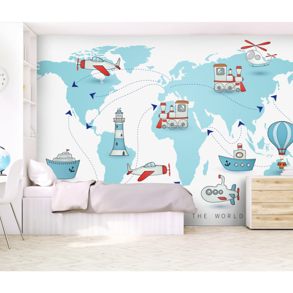پوستر دیواری اتاق کودک طرح جهان کد 00315