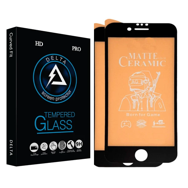 محافظ صفحه نمایش سرامیکی مات دلتا مدل PRO مناسب برای گوشی موبایل اپل Iphone 6/ 7/ 8 بسته دو عددی