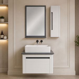 ست کابینت روشویی مدل نیو کلاسیک به همراه باکس و اینه 