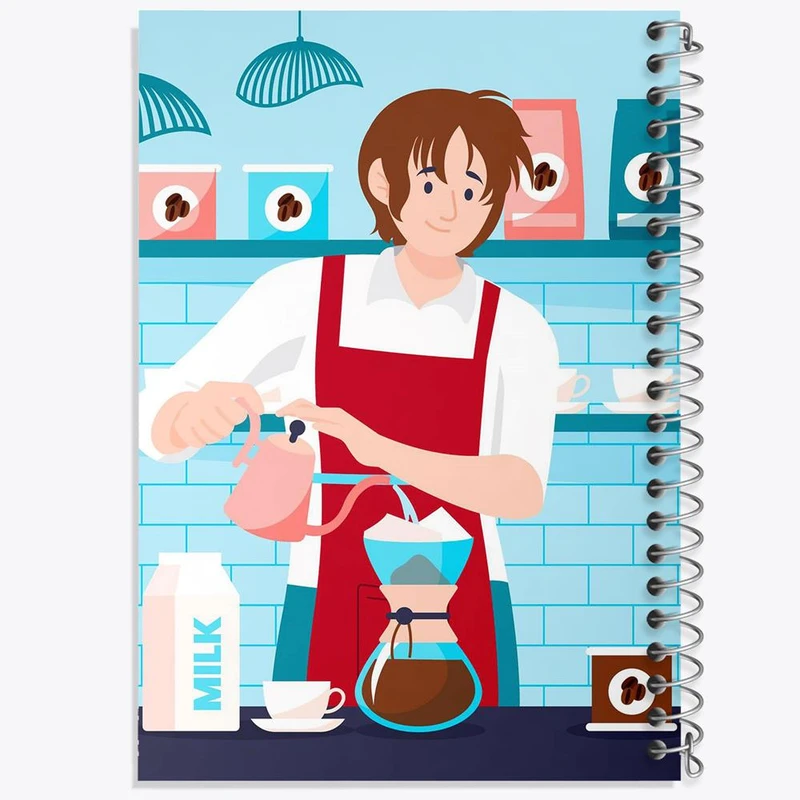 دفتر نت موسیقی 50 برگ خندالو مدل باریستا کافه چی کد 28134