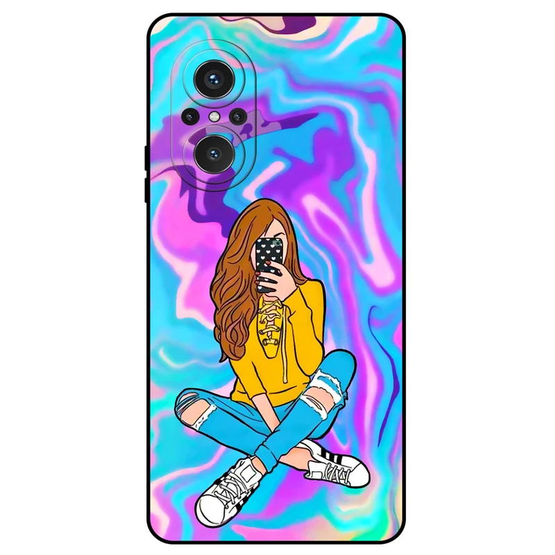 کاور مگافون طرح دخترانه مدل 7592 مناسب برای گوشی موبایل هوآوی Nova 9 Se 4G / 5G