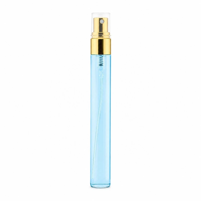 محفظه نگهدارنده عطر مدل شیشه ای استوانه ای ویال پمپ فلزی ظرفیت 10 میلی‌لیتر