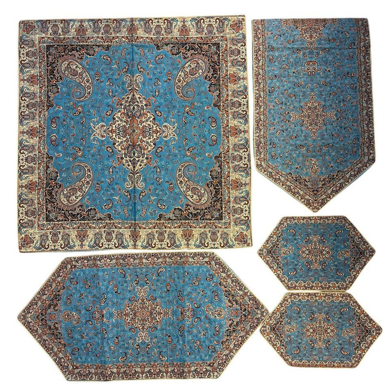 رومیزی ۵ تیکه ترمه طرح دریا
